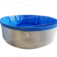 Bac de Pisciculture Circulaire de Haute Qualité 113t, Étang d'Aquaculture pour Élevage de Crevettes en Acier Galvanisé Haute Densité, Modèle Personnalisable