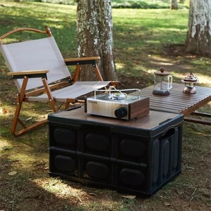 Boîte de rangement extérieure multifonctionnelle pliable en <span class=keywords><strong>plastique</strong></span> rectangulaire avec couvercle en bois pour le matériel de camping - Product Image 5