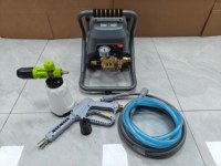 Alat Cuci Tekanan Tinggi Portabel Listrik dengan Pompa Plunger Tekanan Dapat Diatur, Konstruksi Logam Kumparan Tembaga, untuk Cuci Mobil, Bengkel, dan Luar Ruangan