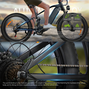 Vélos électriques à neige super rapides Conformes aux normes CE et RoHS 3000w 52v 25ah 60 <span class=keywords><strong>80</strong></span> <span class=keywords><strong>Km</strong></span> d'autonomie Vélo de montagne électrique 26 pouces Pneu gras E-bike - Product Image 6
