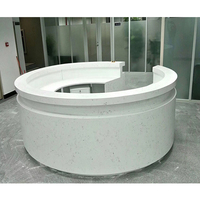 Comptoir de réception demi-cercle pour grossistes, comptoir de réception rond blanc