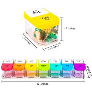 热卖大容量每周药盒14天上午下午收纳器方便日常生活塑料药片收纳盒 - Product Image 6