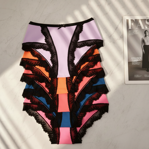 Braguitas Cómodas y Transpirables para Mujer, Diseño de Encaje de Color Sólido, Bragas con Soporte, ODM OEM, Ropa Interior de Tallas Grandes para Mujer - Product Image 6