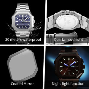 Reloj de Cuarzo 3731 OEM con Logotipo Personalizado, Elegante, Minimalista, para Hombre, con Correa de Acero Inoxidable Cuadrada, Resistente al Agua, con Pantalla Analógica - Product Image 5