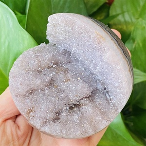 Bola de geoda de cristal púrpura Natural, Bola de amatista con agujero de racimo, esfera curativa, decoración de amatista - Product Image 2