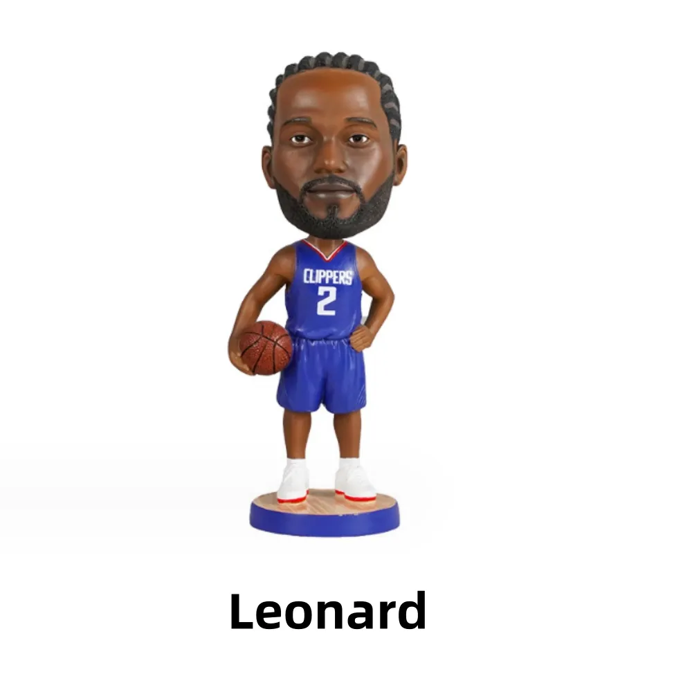 Figura de cabeça de bobble personalizada para jogadores de basquete, estátua de resina artesanal, boneco esportivo Bobblehead, estatuetas para presente de lembrança