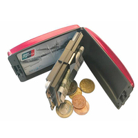 Dompet Penyimpan dan Penarikan RFID Aman, Dompet Penyimpan Kartu Kredit, Tas Logam Vintage Aluminium untuk Pria dan Wanita