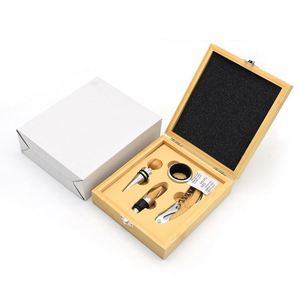 Customized Logo 4pcs Tools <b>Wine</b> Corkscrew Bamboo Gift Box Set with Bamboo <b>Wine</b> Opener and <b>Stopper</b> - Product Image 6