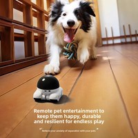 Jouet pour animaux de compagnie intelligent sans fil WIFI avec caméra à double objectif 360° °   Moniteur mobile panoramique avec suivi automatique et audio bidirectionnel