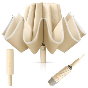 Parapluie publicitaire entièrement automatique personnalisable avec logo, bande réfléchissante inversée, pliable, pour hommes et femmes, idéal pour les affaires - Product Image 5