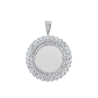 Bijoux personnalisés Collier Hip Hop Blancs Bling Cz Iced Out Diy Sublimation Mémoire Médaillon Photo Photo Pendentifs
