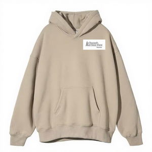 Sweat à capuche surdimensionné sans cordon en molleton de coton épais et écologique avec impression personnalisée pour homme - Product Image 1