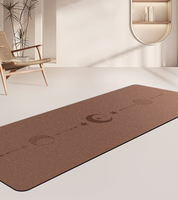 Tapis de yoga en liège naturel PU avec impression des phases lunaires, tapis d'exercice écologique pour le yoga chaud, le Pilates, logo personnalisé disponible