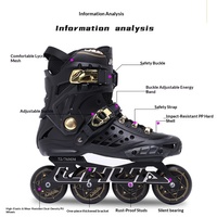 Patins à roulettes King pour adultes, unisexes, patins à roulettes en ligne freestyle, patins à roulettes quad professionnels, patins à glace avec roues en rangée unique