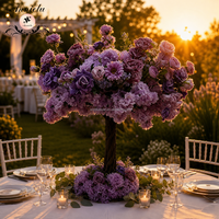 ANNIELU Pohon Bunga Sutra Buatan untuk Dekorasi Tengah Meja, Lavender Blush Pink Roses untuk Quinceanera dan Bridal Shower