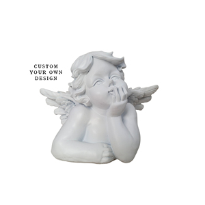 Ornamenti Angelo in Resina Dipinti a Mano Artigianali, Sculture Personalizzabili Angelo che si Bacia, Decorazioni Natalizie da Giardino - Product Image 1