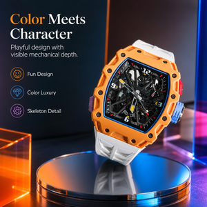 Montre en fibre de carbone de haute qualité 35-03 avec <span class=keywords><strong>mouvement</strong></span> à remontage <span class=keywords><strong>automatique</strong></span> pour une chronométrage précis, montre décontractée élégante pour homme - Product Image 1