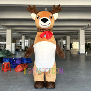 Noël Rein cerf dessin animé Anime fourrure matériel gonflables père noël bonhomme de neige robe <span class=keywords><strong>renne</strong></span> Costume défilé accessoires drôle mascotte - Product Image 1