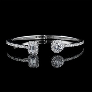 Hot Sale Modern Moissanite Diamond <b>Cuff</b> <b>Bracelet</b> Luxury Jewelry for Women and Men with Finish Available At Best Price - Product Image 4