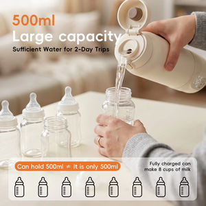Wholesale <b>Portable</b> Smart Baby Milk Warmer Bottle, Digital Temperature Display Leakproof Travel <b>Electric</b> Breastmilk <b>Heater</b> Flask - Product Image 3