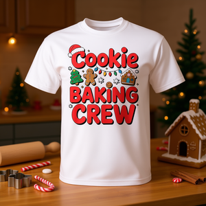 T-shirt natalizia Cookie Baking Crew con simpatico design natalizio in stile gingerbread - Product Image 4