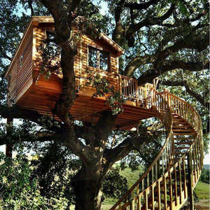 Casa de Árbol de Madera Tratada a Presión para Exteriores, Casa de Verano de Fácil Montaje, Cabaña de Camping de Estilo Tradicional - Product Image 2