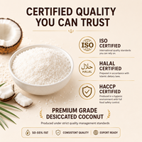 Noix de coco râpée à haute teneur en matières grasses, flocons de noix de coco en sachet de 25 kg, ingrédient alimentaire pour confiserie, échantillonnage R&D