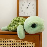 Peluche Tortue Douce et Moelleuse, Jouet Tortue Verte en Peluche, Tortue aux Grands Yeux, Cadeau Promotionnel