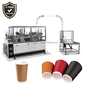 Máquina de fabricación de vasos de papel de pared doble ondulación ultrasónica proveedor precio