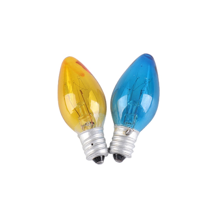 Bombillas de repuesto incandescentes C7 de vidrio transparente Multicolor Led para lámpara de cadena de bombillas de Navidad