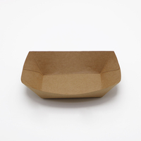 Plateau en papier kraft de 32 oz, qualité alimentaire, motif carré, pour hot-dogs, frites, pour servir des biscuits, assiettes et bols en papier