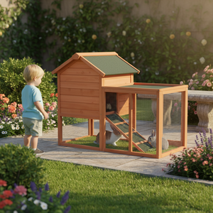 <span class=keywords><strong>Cage</strong></span> à lapins en bois, <span class=keywords><strong>cage</strong></span> pour cochon d'Inde, maison pour lapins en bois avec toit imperméable - Product Image 4