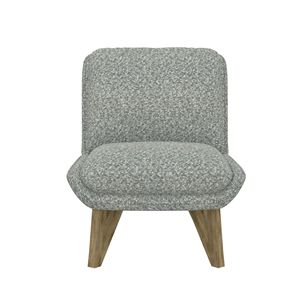 DB Wallace Bay Emerse fauteuil d'appoint en cuir gris sans bras tufté inclinable caractéristiques meubles de bureau à domicile pieds en métal pour un usage domestique - Product Image 4