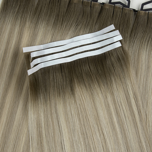 <span class=keywords><strong>Cabello</strong></span> humano ruso doble dibujado <span class=keywords><strong>ondulado</strong></span> rizado mezclado Rubio doble cara Invisible PU piel genio Cinta Larga trama extensión de <span class=keywords><strong>cabello</strong></span> - Product Image 1