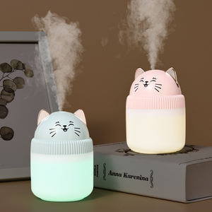 Humidificateur d'air mignon en forme de chat H2O Mini 220ml Diffuseur de parfum Refroidisseur d'air Petite taille Humidificateur d'air USB Lumière LED nocturne Prix bas - Product Image 3