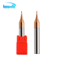 Fraise à queue en carbure monobloc de micro-diamètre Boside, revêtement TiAISiN, ODM/OEM, 35° de hélice, pour usinage CNC, passivation secondaire