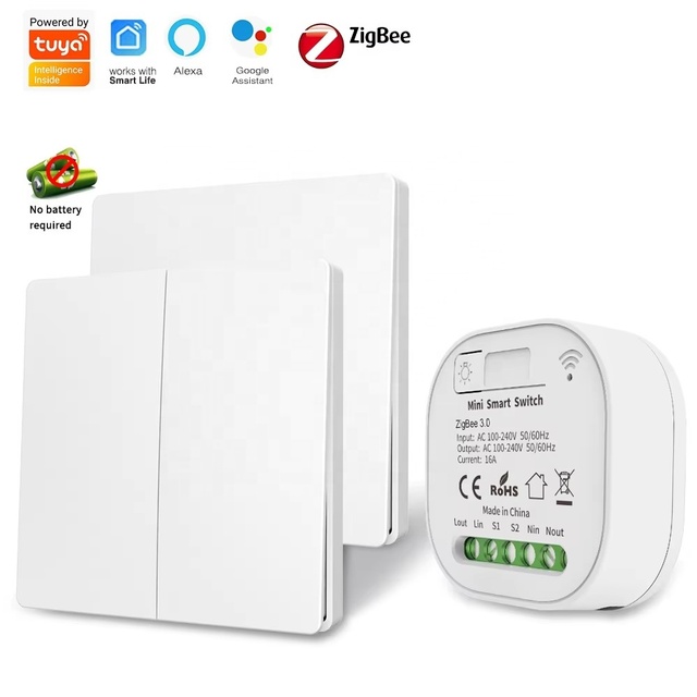 SIXWGH Tuya Zigbee Kinetic SmartSwitch Home Automation Wall Light Switch Wireless RF433 Wireless Control Alexa Timer Switch