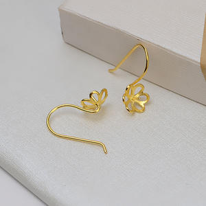 Crochet d'oreille en argent S925 pour femme, long, avec perle, pour bijoux faits main, avec plateau vide, composants de base pour produits semi-finis - Product Image 4