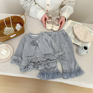 <span class=keywords><strong>Completo</strong></span> alla moda primaverile 2026 per <span class=keywords><strong>bambina</strong></span>, nuovo abbigliamento <span class=keywords><strong>elegante</strong></span> per bambini con maniche in pizzo, finto due pezzi in cotone, vestiti trendy effetto occhio di gatto - Product Image 3