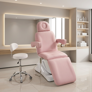 Lit de massage électrique 3/4 moteurs, finition beige, avec cadre en bois et métal, idéal pour la maison et l'atelier - Vente flash - Product Image 1