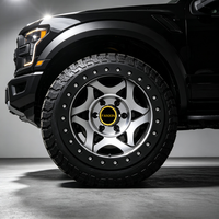 Jante tout-terrain Fanxin Turbine True Beadlock 16 17 18 pouces, finition usinée argent/noir, entraxe 6x139.7 pour GMC Sierra Chevrolet Silverado