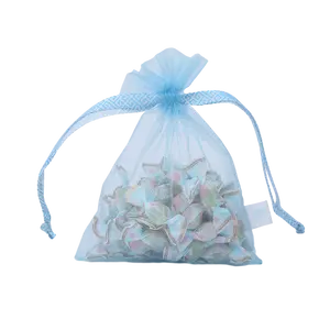 Экологически чистые многоразовые праздничные подарочные пакеты с логотипом премиум-класса, подарочная Сумка из органзы с лентой на завязках