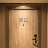 Autocollant de numéro de maison auto-adhésif imperméable 50/75/90mm en acier inoxydable brossé anti-rouille pour appartement, hôtel, boîte aux lettres