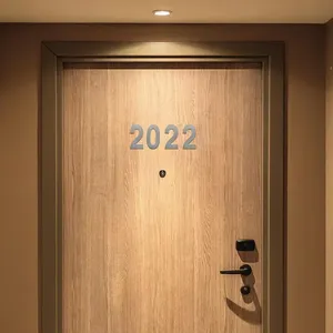 Numéros de maison autocollants 50/75/90 mm en acier inoxydable brossé, anti-rouille, pour appartement, hôtel, boîte <span class=keywords><strong>aux</strong></span> <span class=keywords><strong>lettres</strong></span> - Product Image 5