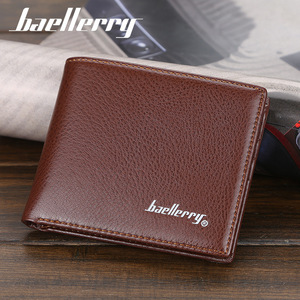 กระเป๋าสตางค์ผู้ชายแบบสั้นแบรนด์ Baellerry หนังนิ่มบาง ช่องใส่บัตรหลายช่อง กระเป๋าสตางค์แนวนอน ใช้ได้ทุกวัน สีน้ำตาลและสีดำ - Product Image 2