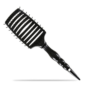 Black <b>Wide</b> Tooth Hair <b>Comb</b> Large Size Plastic Home Use Unisex Curved Design - Product Image 1