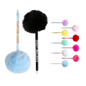 Plush Ball Promotional Plastic Ballpoint <b>Pens</b> Wholesale Creativity Slim Signature <b>Pens</b> with Custom logo for Corporate Events - Product Image 3