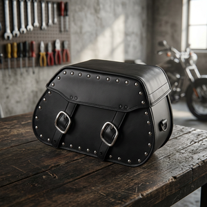 HMB-4111A PU cuir moto sacoches ensemble aluminium casque sac voyage bagages sac pour moto sacoche - Product Image 2