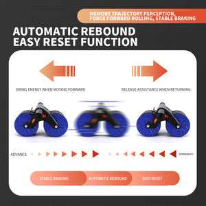 Rebond automatique entraîneur abdominal Double roue rouleau exercice planche Ab roue rouleau pour Core <span class=keywords><strong>Trainer</strong></span> - Product Image 4