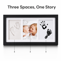 Cadre photo moderne DIY pour empreintes de bébé, triple ouverture, en bois, pour animaux de compagnie, 18x32,5cm, en MDF, vente en gros